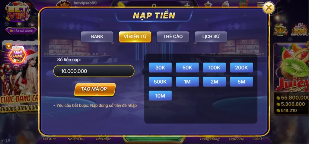 Nạp Tiền Betvip Qua Ví Điện Tử