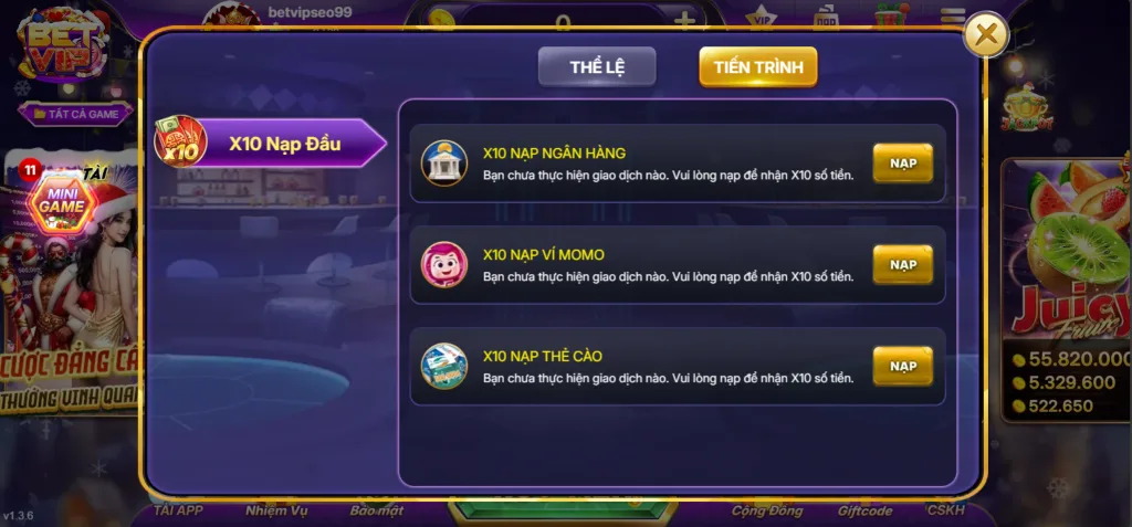 Nạp Tiền Betvip X10 Nạp Đầu