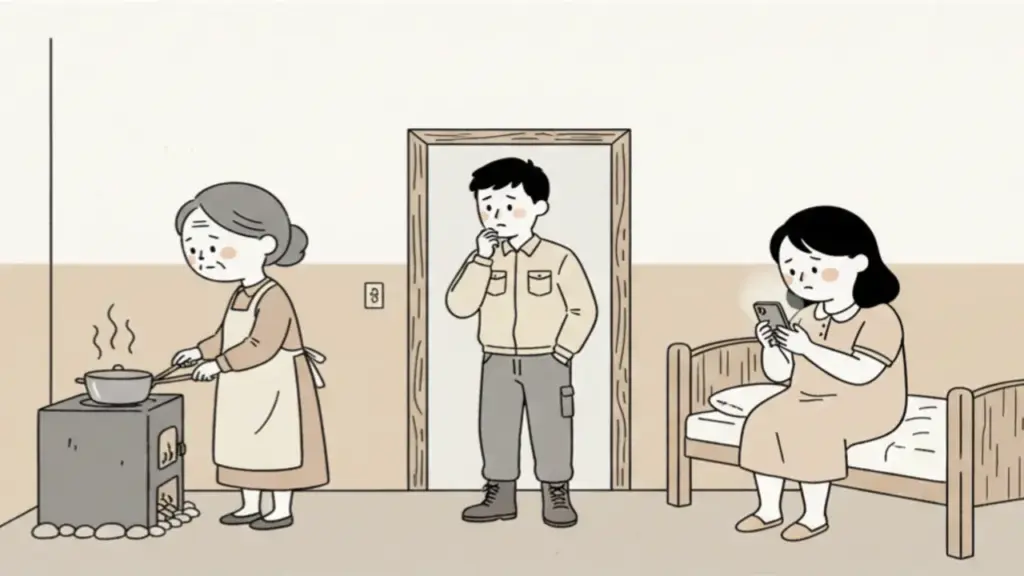 Bạn gái mặc kệ mẹ tôi nấu ăn, chỉ ngồi bấm điện thoại